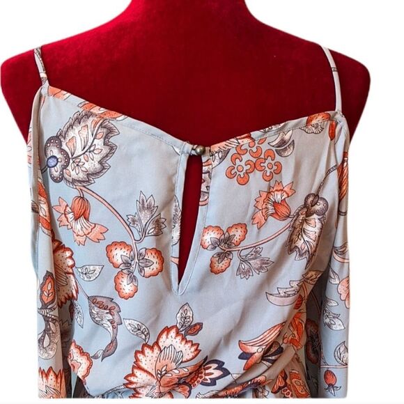 Altar'd State Blue Floral Cold Shoulder Romper Size Medium - Picture 3 of 4